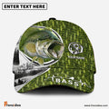 Frenzidea Custom Name Largemouth Bass Fishing Heart Beat Hook Printed Classic Cap