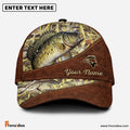 Frenzidea Personalized Crappie Fishing Leather Pattern Cap