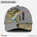 Frenzidea Custom Name Bass Fishing Grey 3D Cap