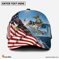 Frenzidea Eagle Flag Striped Bass Fishing Classic Cap