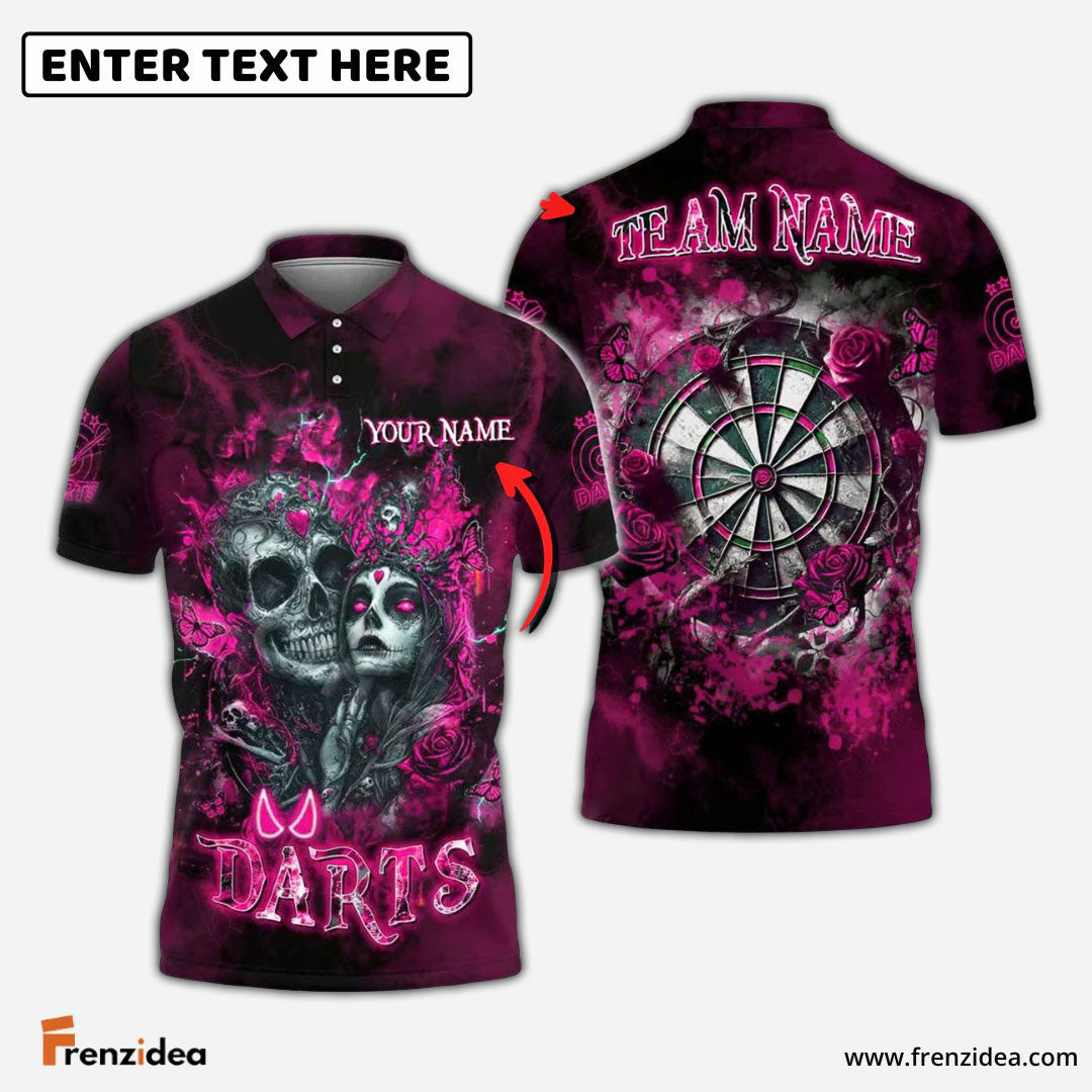 Frenzidea Darts Gothic Romance Personalized Name, Team Name Shirt (4 Colors)