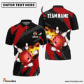 Frenzidea Bowling And Pins Flaming Throw Customized Name 3D Shirt ( 6 Colors)