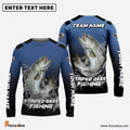 Frenzidea Striped Bass Fishing Navy Hexagon Sport Custom Name & Team Name 3D Shirts