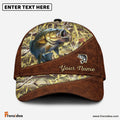 Frenzidea Personalized Bass Fishing Leather Pattern Cap