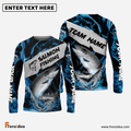 Frenzidea Salmon Fishing Blue Lava Sport Custom Name & Team Name 3D Shirts