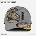 Frenzidea Custom Name Catfish Fishing Grey 3D Cap