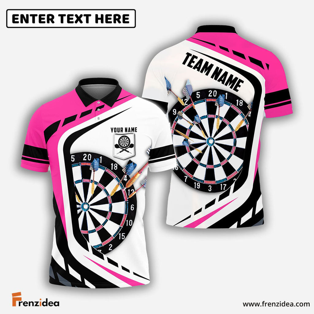 Frenzidea Dart Board Personalized Name, Team Name 3D Pocket Polo