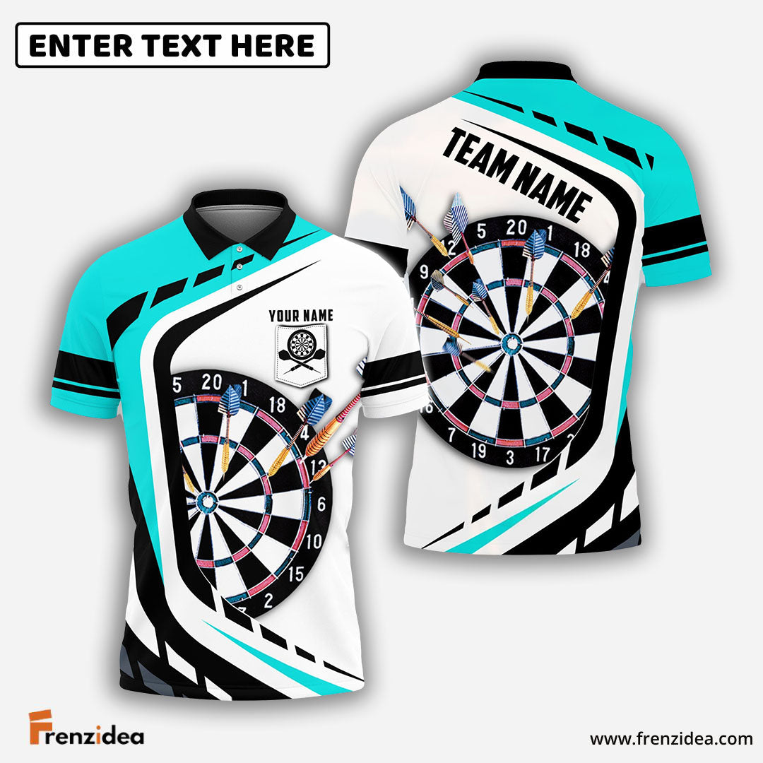 Frenzidea Dart Board Personalized Name, Team Name 3D Pocket Polo