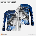 Frenzidea Bass Fishing Dark Blue Skin Sport Custom Name & Team Name 3D Shirts