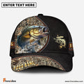Frenzidea Personalized Bass Black Leather Camo Pattern Fishing Classic Cap