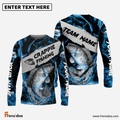 Frenzidea Crappie Fishing Blue Lava Sport Custom Name & Team Name 3D Shirts