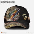 Frenzidea Personalized Trout Black Leather Camo Pattern Fishing Classic Cap