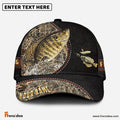 Frenzidea Personalized Crappie Black Leather Camo Pattern Fishing Classic Cap