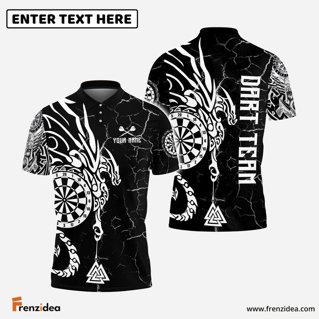 Frenzidea Viking Runes Black White Custom Darts Shirts