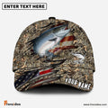 Frenzidea Personalized Salmon Premium Crack Camo Fishing Classic Cap