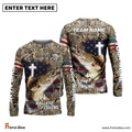 Frenzidea Walleye Fishing Cross Camo Custom Name & Team Name 3D Shirts