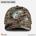 Frenzidea Personalized Striped Bass Premium Crack Camo Fishing Classic Cap