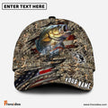 Frenzidea Personalized Bass Premium Crack Camo Fishing Classic Cap