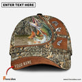 Frenzidea Personalized Pike Fishing Nature Leather Pattern Classic 3D Cap