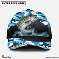 Frenzidea Personalized Striped Bass Fishing Blue Camo Sport Classic Cap