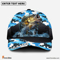 Frenzidea Personalized Bass Fishing Blue Camo Sport Classic Cap