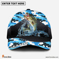 Frenzidea Personalized Large Mouth Bass Fishing Blue Camo Sport Classic Cap