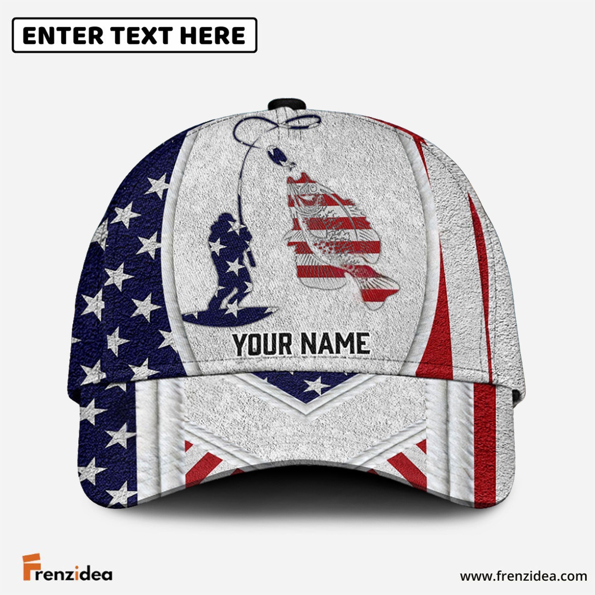 Frenzidea Personalized Crappie Fishing American Dusty Style Classic Cap