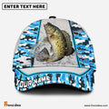 Frenzidea Personalized Crappie Fishing Light Blue Camo Sport Classic Cap