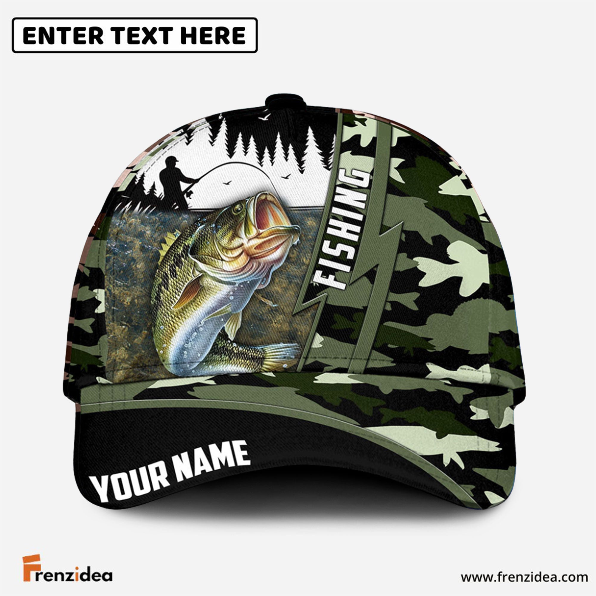 Frenzidea Bass Personalized Fishing Classic Cap