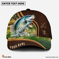 Frenzidea Personalized Crappie Fishing Heavy Brown Leather Pattern Classic Cap