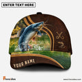 Frenzidea Personalized Catfish Fishing Heavy Brown Leather Pattern Classic Cap