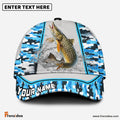 Frenzidea Personalized Pike Fishing Light Blue Camo Sport Classic Cap