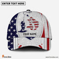 Frenzidea Personalized Large Mouth Bass Fishing American Dusty Style Classic Cap