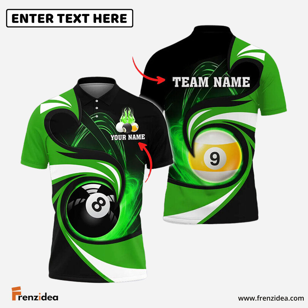 Frenzidea Billiards 8 Ball & 9 Ball Stormeye Personalized Name, Team Name Unisex Shirt ( 6 Colors ) (S)