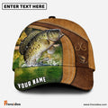 Frenzidea Personalized Crappie Fishing Leather Pattern Classic Cap