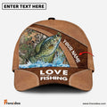 Frenzidea Personalized Crappie Fishing Leather Pattern Classic 3D Cap