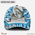 Frenzidea Personalized Striped Bass Fishing Light Blue Camo Sport Classic Cap