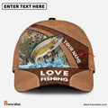 Frenzidea Personalized Trout Fishing Leather Pattern Classic 3D Cap