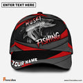 Frenzidea Personalized Musky Fishing Red Gray Spinning Pattern Classic Cap
