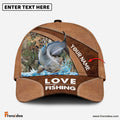 Frenzidea Personalized Catfish Fishing Leather Pattern Classic 3D Cap