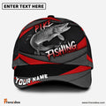 Frenzidea Personalized Pike Fishing Red Gray Spinning Pattern Classic Cap