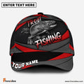 Frenzidea Personalized Trout Fishing Red Gray Spinning Pattern Classic Cap