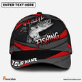 Frenzidea Personalized Walleye Fishing Red Gray Spinning Pattern Classic Cap