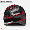 Frenzidea Personalized Bass Fishing Red Gray Spinning Pattern Classic Cap