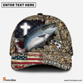 Frenzidea Personalized Salmon Cross Camo Fishing Classic Cap