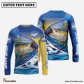 Frenzidea Personalized Tuna Fishing Scales Blue Camo Long Sleeve Fishing Shirts, Tuna Saltwater Fishing