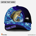 Frenzidea Blue Patchy Crappie Fishing Personalized Cap