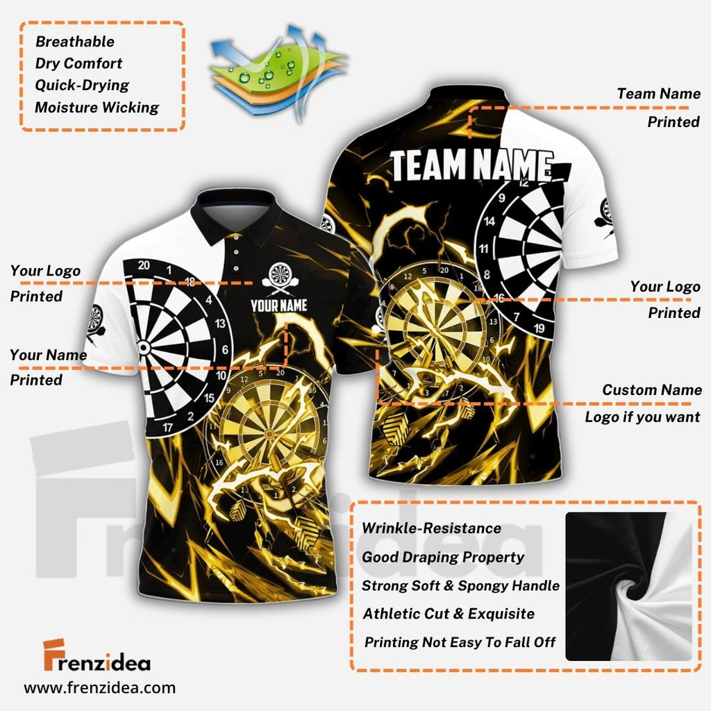 Frenzidea Thunder Impact Darts Personalized Name, Team Name 3D Shirt (6 Colors)