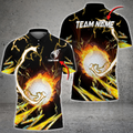 Frenzidea Fire Golf Ball Yellow Thunder Personalized Name, Team Name 3D Shirt