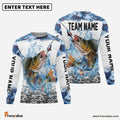 Frenzidea Walleye Fishing Blue Sea Custom Name & Team Name 3D Shirts